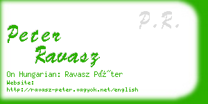 peter ravasz business card